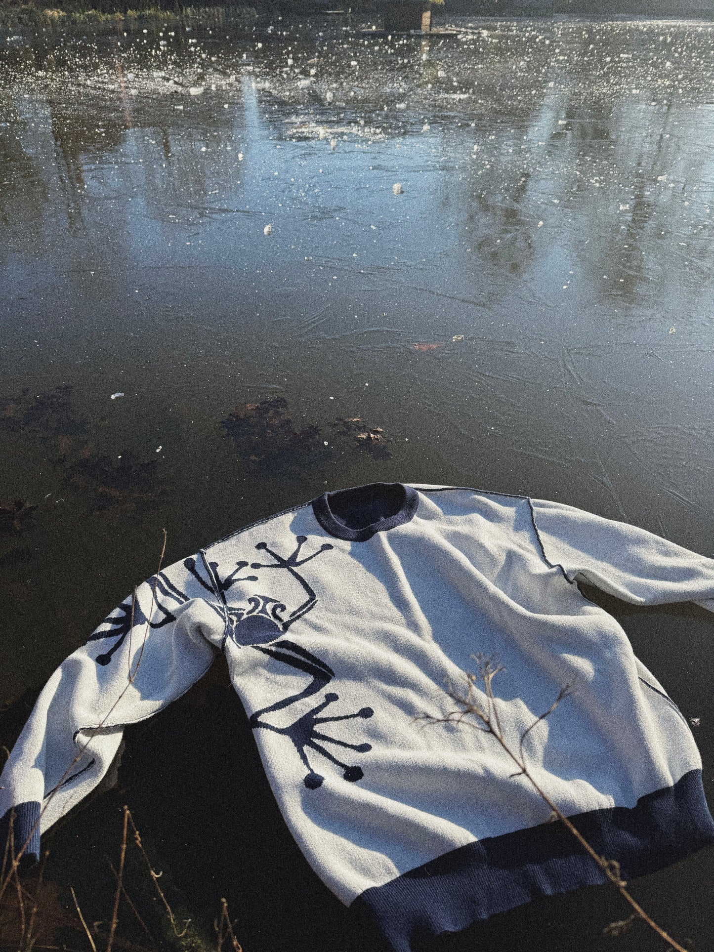 Blue Reversible Knit