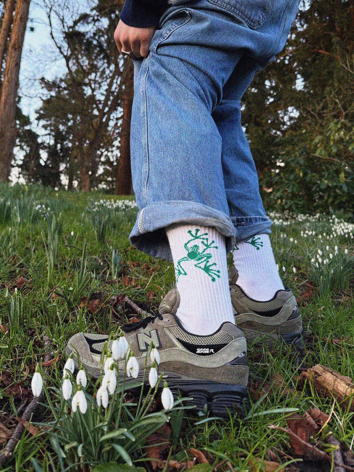 Croaker knit white socks