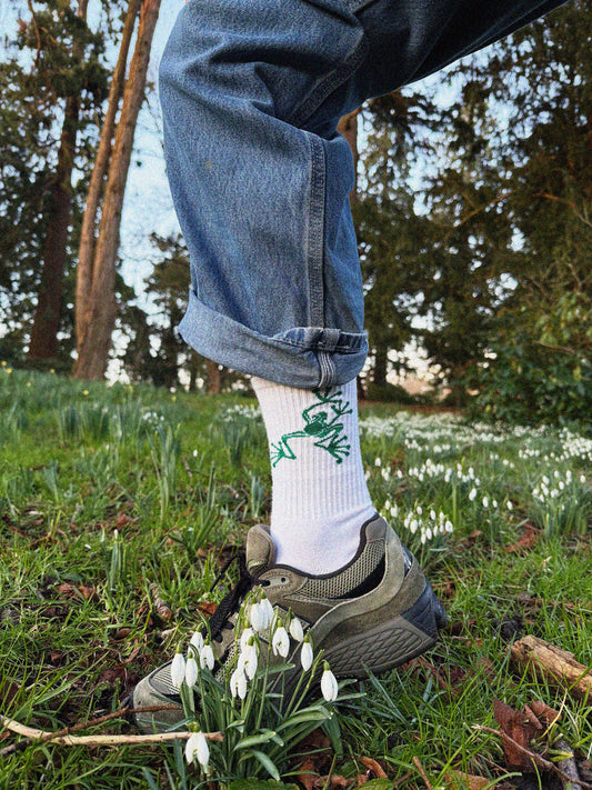 Croaker knit white socks
